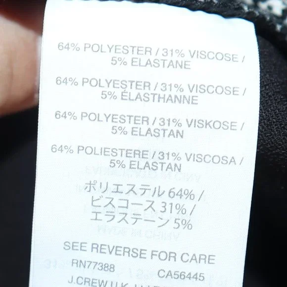 J. Crew Black/White Glen Cap Sleeve Houndstooth Plaid Midi Dress Women's Sz 8 - Picture 10 of 10